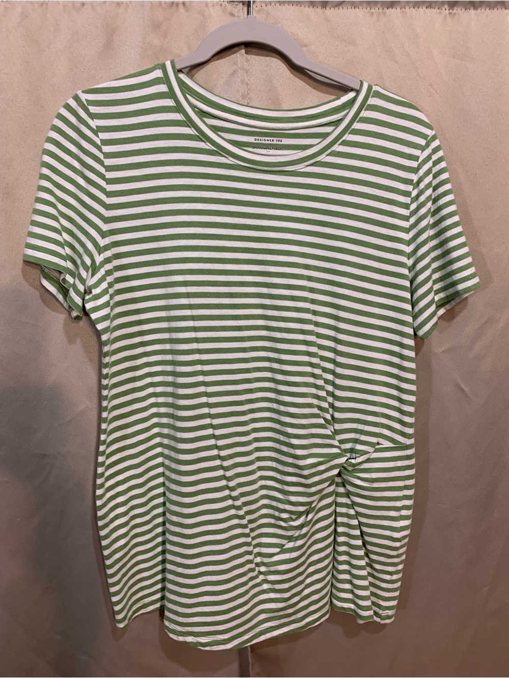 Banana Republic Green and White Striped Knot Tee 137/4